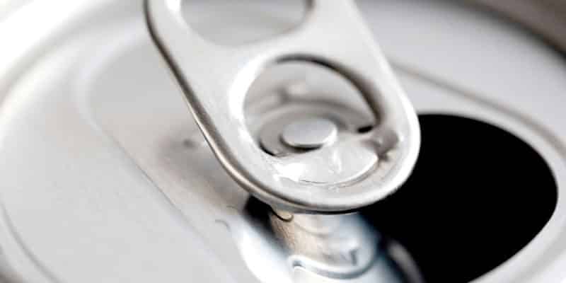 Close up of a clr!ty THC seltzer can tab.